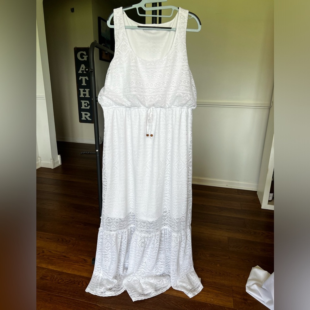 Maurices White Lace Maxi Dress